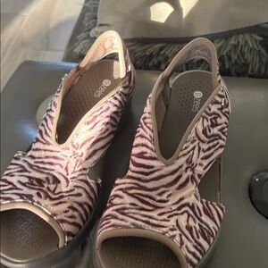 Zebra Print Slingback Sandals bzees Sz 9